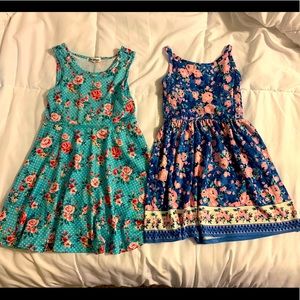 Two Pretty & Cute Girls Fit & Flare Sundress Summer Dress Floral XS 5 6